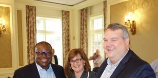 From left, Rite Aid’s Jermaine Smith, CarePoint’s Sarah Salton, and Tabula Rasa HealthCare’s Tom Wilson