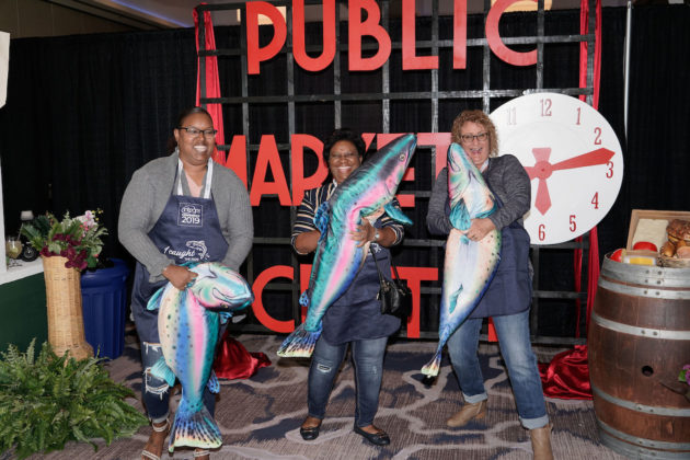 During the welcome reception, attendees participated in a Pacific Northwest-themed “Fish Toss.”