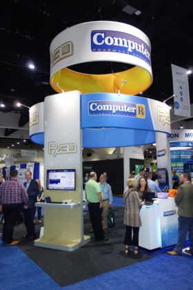 National Community Pharmacists Association 2019 Conference and Trade Show Exhibits The Transaction Data Systems exhibit with the Rx30 and Computer-Rx pharmacy systems.